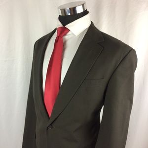 Jos A Bank Mens 42L Blazer Wool Grey 2 Button